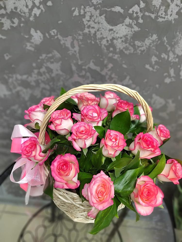 Цветочная композиция из Розы в корзине в Березняки