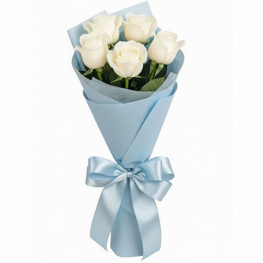 Букет 5 Белых роз Проуд в Березняки