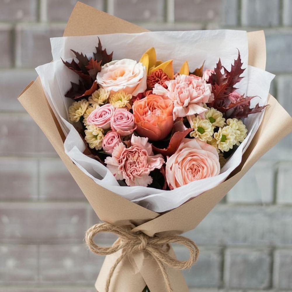 Букет цветов из: Гвоздики, Хризантемы и Розы в Березняки