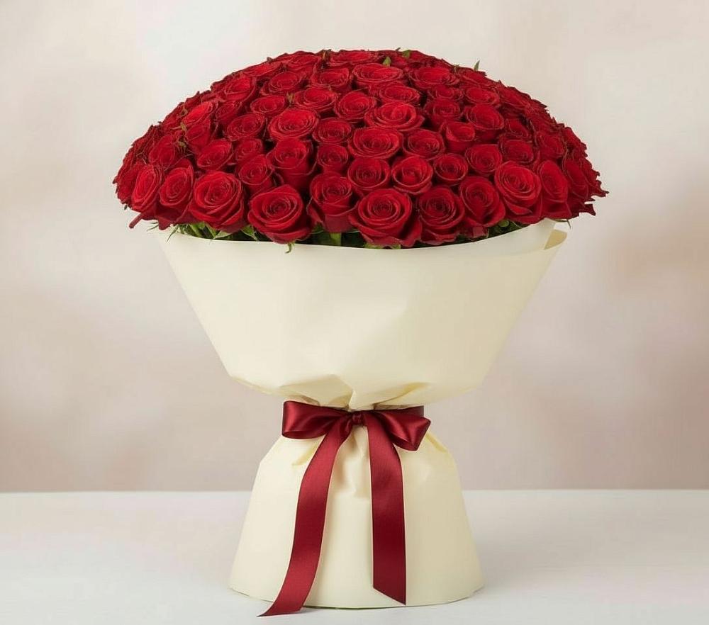 Букет 101 Красная роза Милано в Березняки