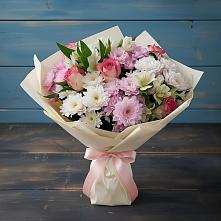 Букет цветов из:  Хризантемы, Альстромерии и Розы #REPLACE_PRED# Березняки