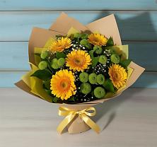 Букет цветов из:  Герберы и Хризантемы в Березняки