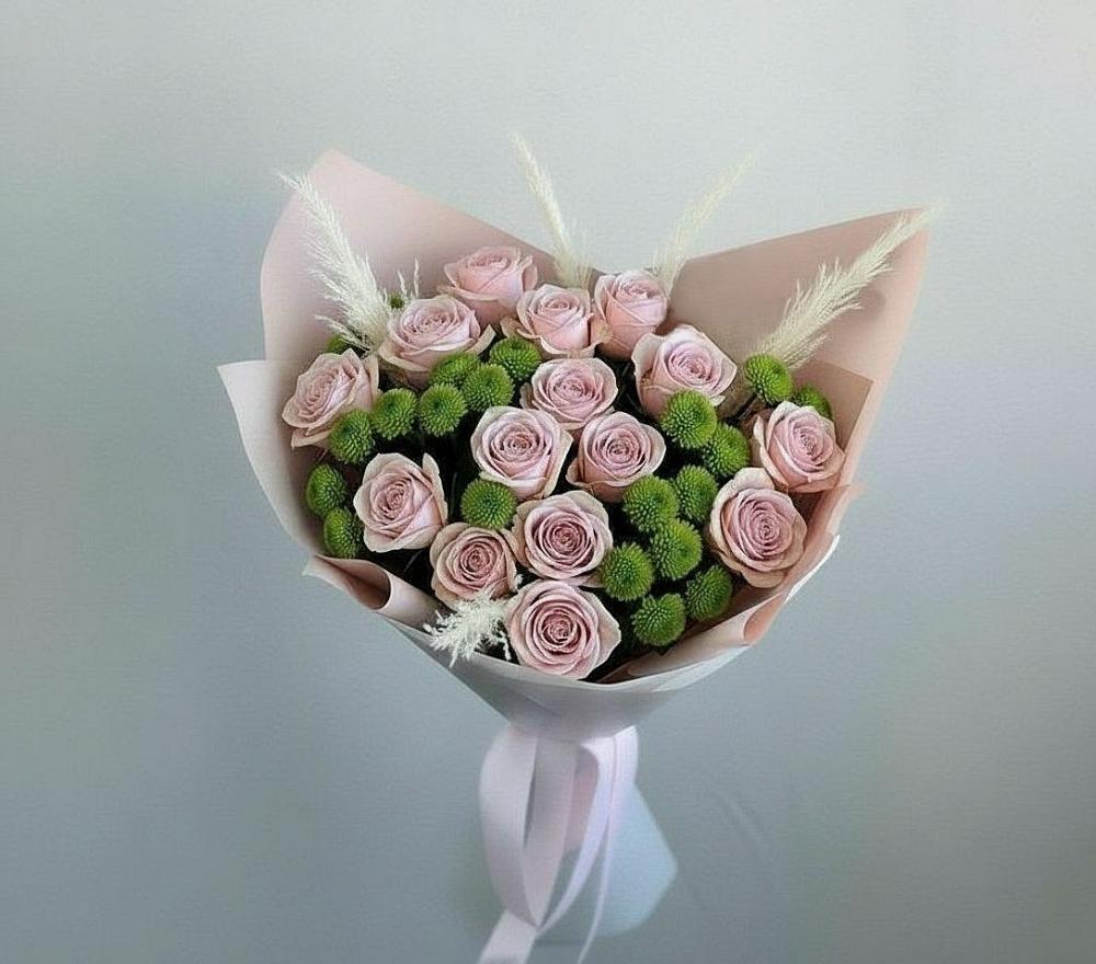 Букет цветов из: Розы и Хризантемы в Березняки