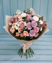 Букет цветов из:  Хризантемы, Розы и Альстромерии #REPLACE_PRED# Березняки