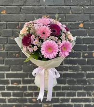 Букет цветов из:  Герберы и Хризантемы в Березняки