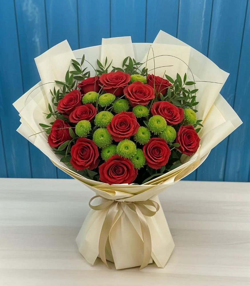 Букет цветов из: Розы и Хризантемы в Березняки