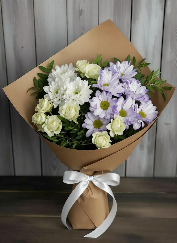 Букет цветов из: Хризантемы и Розы в Березняки